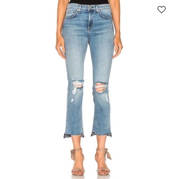 Rag & Bone 10” Stove Pipe Cropped Jeans in Prospector Size 28 - Picture 2 of 9